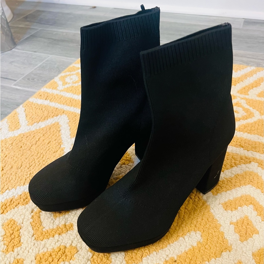 Natasha Couture Black Heeled Boots